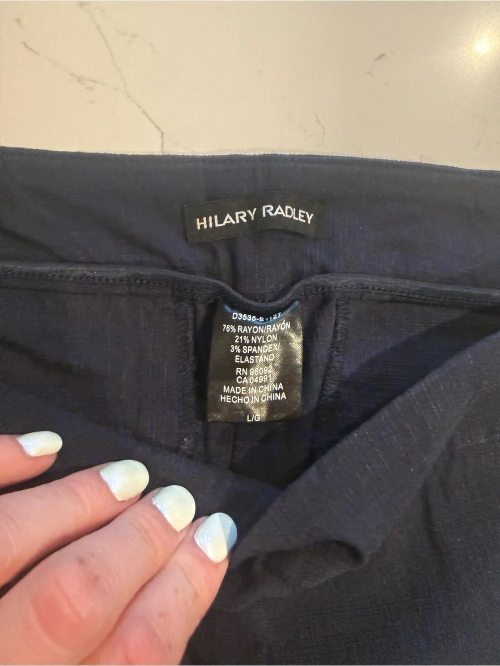 Hilary Radley Navy Wide-Leg Stretch Jeans